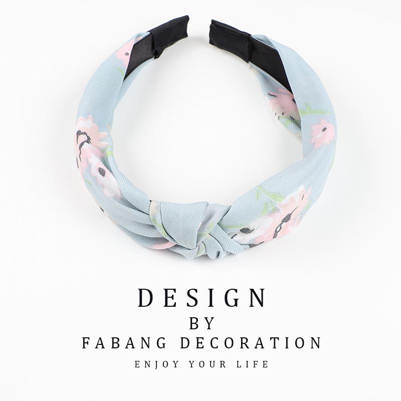 Korean Style Women's Striped Criss-Cross Bow Headband for Yoga & Face Washing