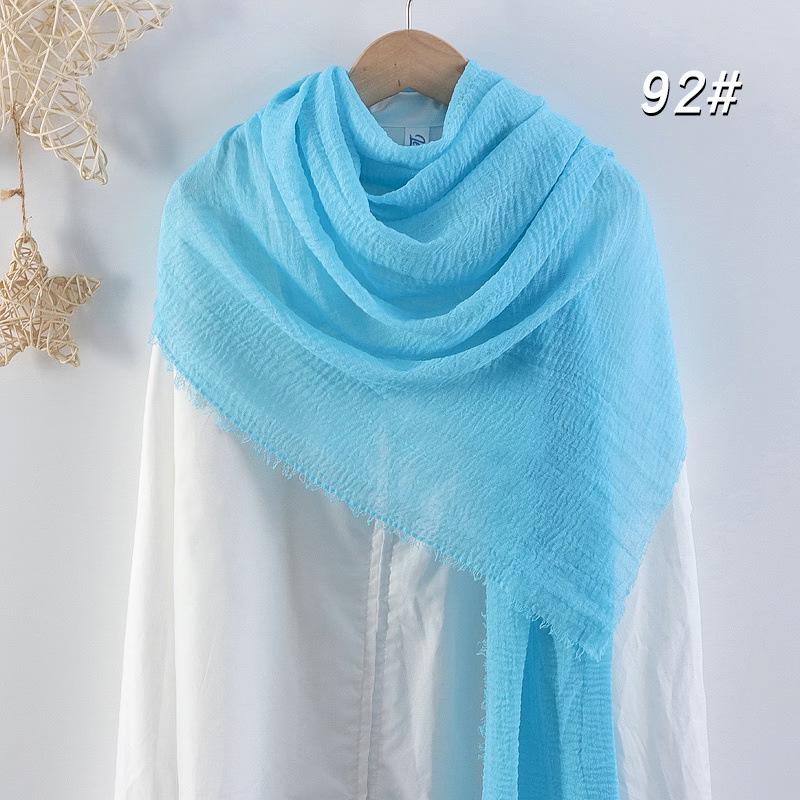Sciarpa da donna in cotone lino seta - Per tutte le stagioni, colore unito, versatile foulard per testa e parasole