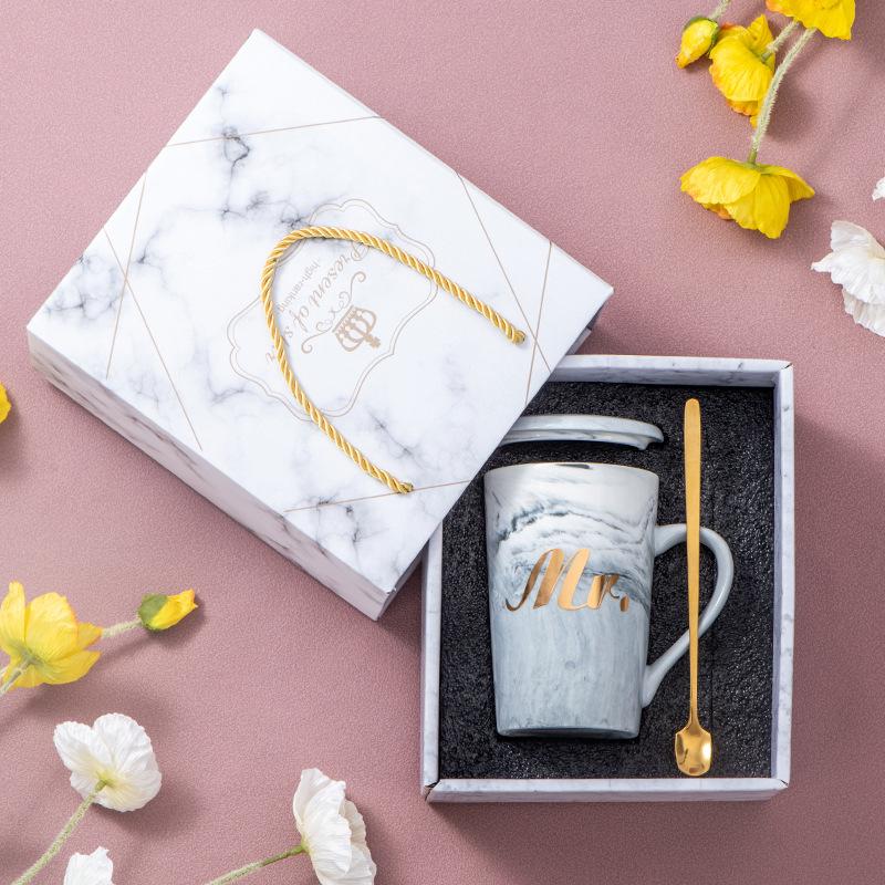 Souvenir Ceramic Couple Cup Set: Perfect for Weddings, Full Moons, Openings, or Business Gifts, with Custom Logo Printing Available.