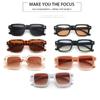 Box Meter Lunettes de soleil cloutées pour femmes, lunettes de soleil rétro pour hommes, lunettes de soleil photo minimalistes, accessoire de mode, non polarisées