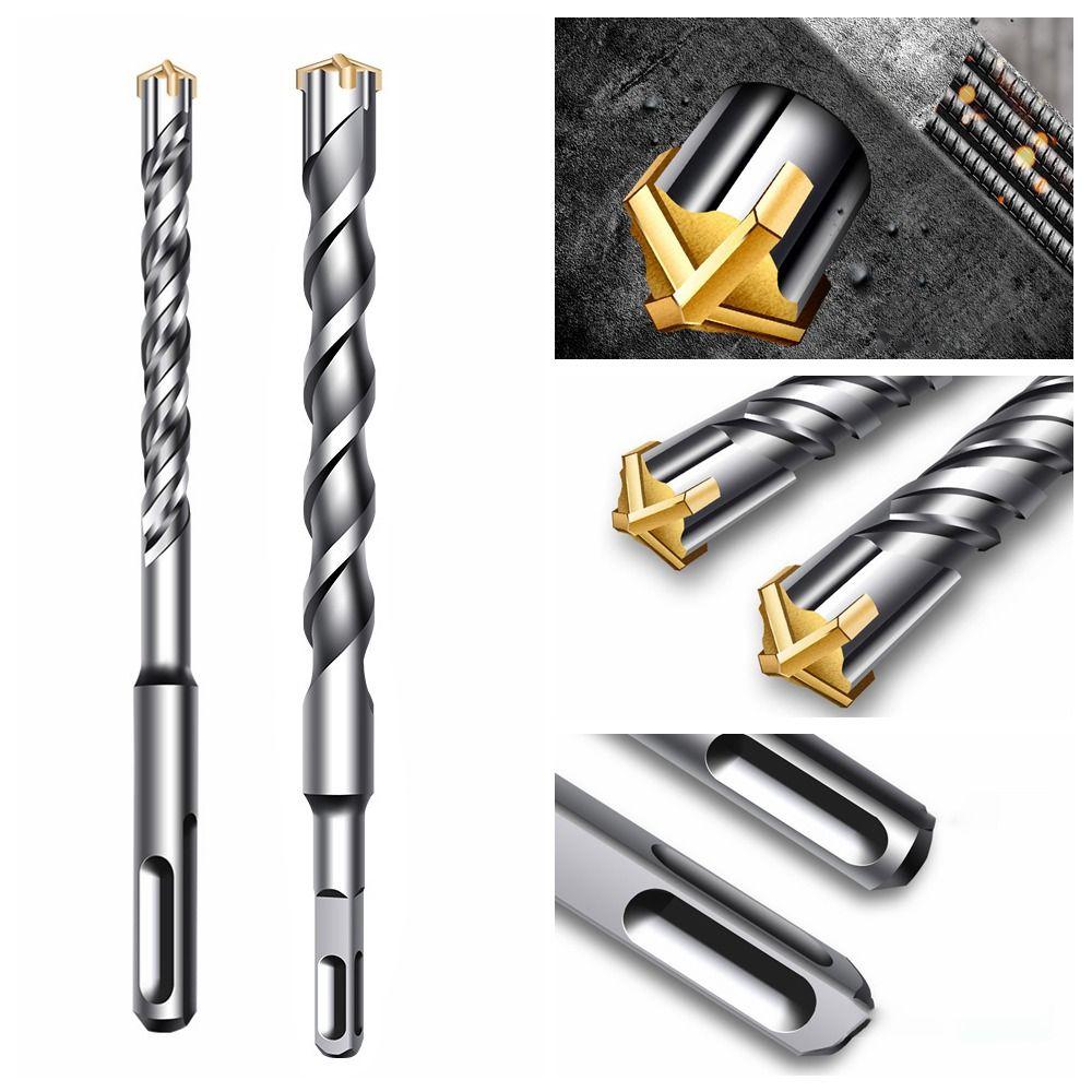 Round Shank Hammer Drill Bits Zinc Zinc Alloy Hammer Accessories Durable Cross Tips  Wall