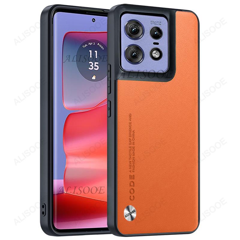 Shockproof Funda for Motorola Edge 50 Pro G14 G54 G84 Case Fiber Texture PU-Leather Cover for Moto Edge 50 Pro 40 Neo G24 Capa