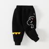 Cartoon Fleece-Lined Toddler Pants: Boys' One-Piece, Thick for Winter, Casual & Warm