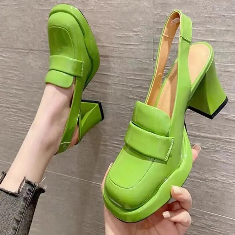 Fashion 2024 Women Sexy Fashion  High Heels Pumps Shoes for Office Leather High Platform Heels Red Black Spring Summer Crystal Sandals