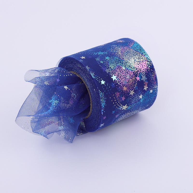 Rainbow Love Heart Tulle Ribbon for Crafts Gift Diy Package Wrap Decorative Ribbons Love Stars Lace Christmas Decor