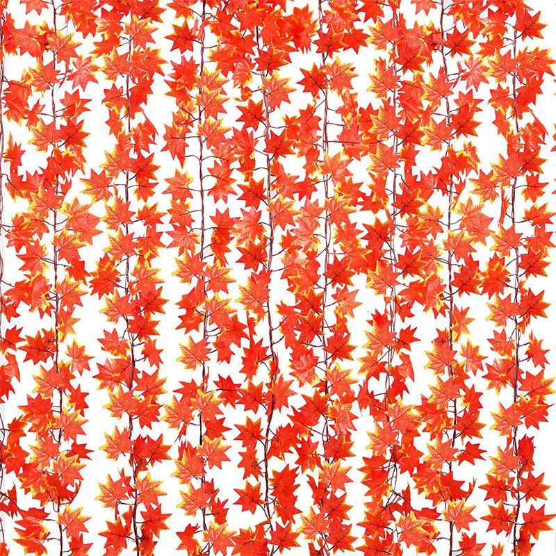 5/10Pcs 230CM Autumn Artificial Maple Leaves Vine Fake Plant Leaf for Home Decor Garden Halloween Decoration Outdoor Ornament
