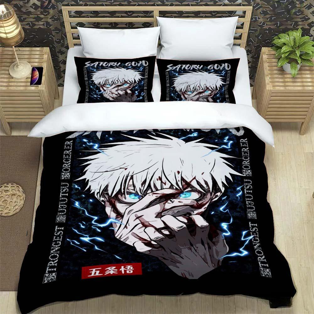 3D Anime Jujutsu Kaisen Satoru Gojo Christmas Gift King Twin Double Child Bedding Collection Microfiber Or Polyester Duvet Cover Collection