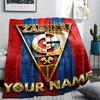 1PC Custom Name Górnik Zabrze Patterned Flannel Blanket Suitable For All Seasons for Home Decor Warmth and Comfort Gifts Holiday Present