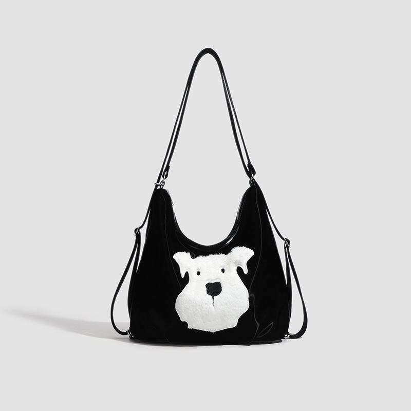 Autumn And Winter Tote Bag Large-Capacity Commuting Fashionable Texture Simple Shoulder Messenger Bag Multi-Functional Bag чёрный