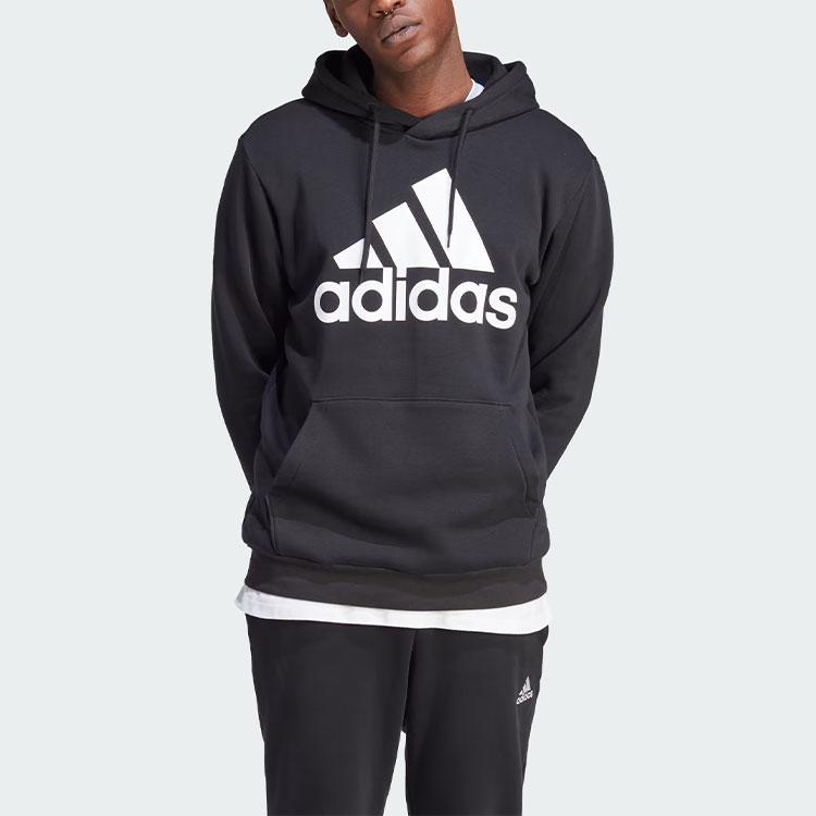 adidas Men's Essentials Fleece Big Logo Hoodie Black/White IB4024