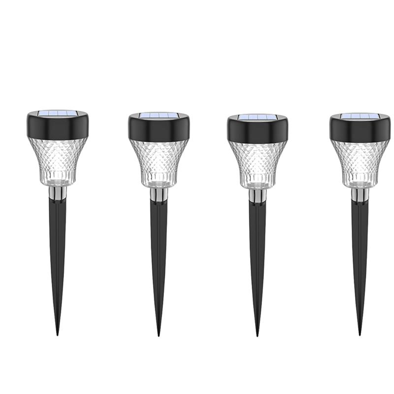 

Светодиодные солнечные фонари для дорожек, водонепроницаемые пейзажные лампы, садовое освещение на солнечной энергии для двора, патио, газона, декор для дорожек на заднем дворе 4PCS Warm
