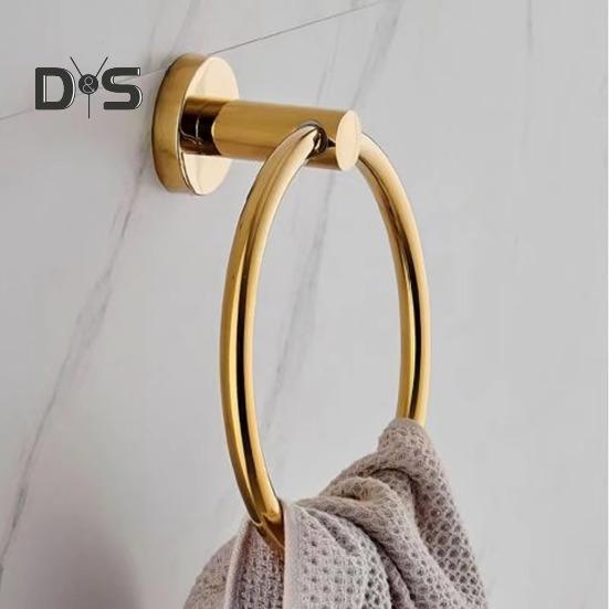 Handtuchring mit Saugnapf, Wandhalterung aus Metall, einfarbig, einfach zu installieren, Handtuchhalter für Badezimmer, Kleiderhaken