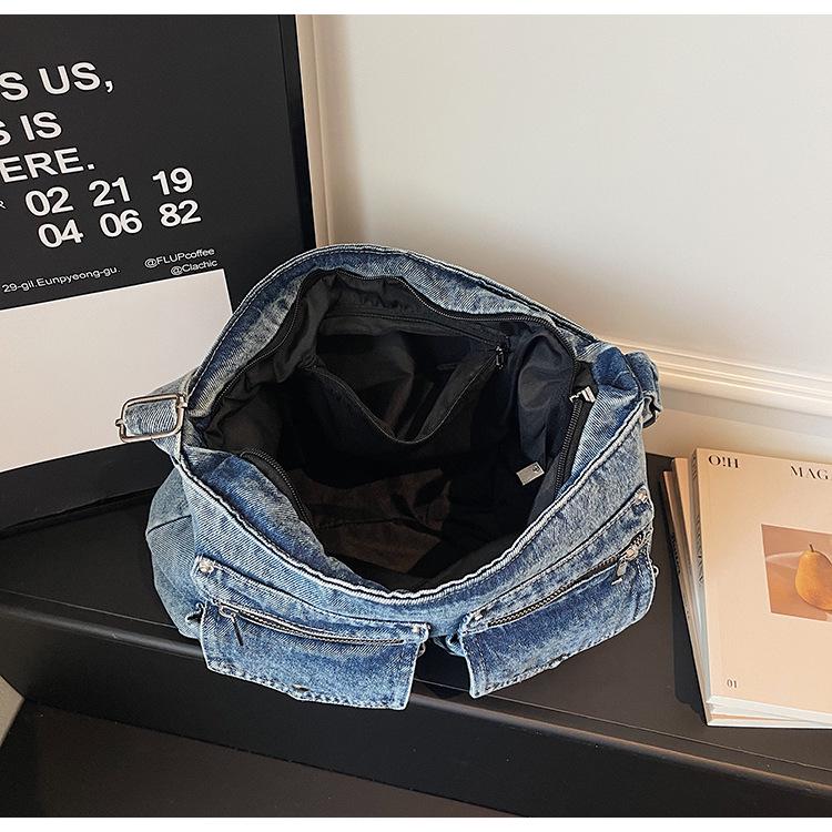 2026 Versatile Large-Capacity Personalized Denim Tote & Crossbody Bag