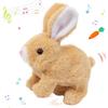 Hopping Rabbit Interactive Plush Bunny Toy with Sounds, Movements & Wiggle Ears – Compatible with Toddlers, Brown, 7"