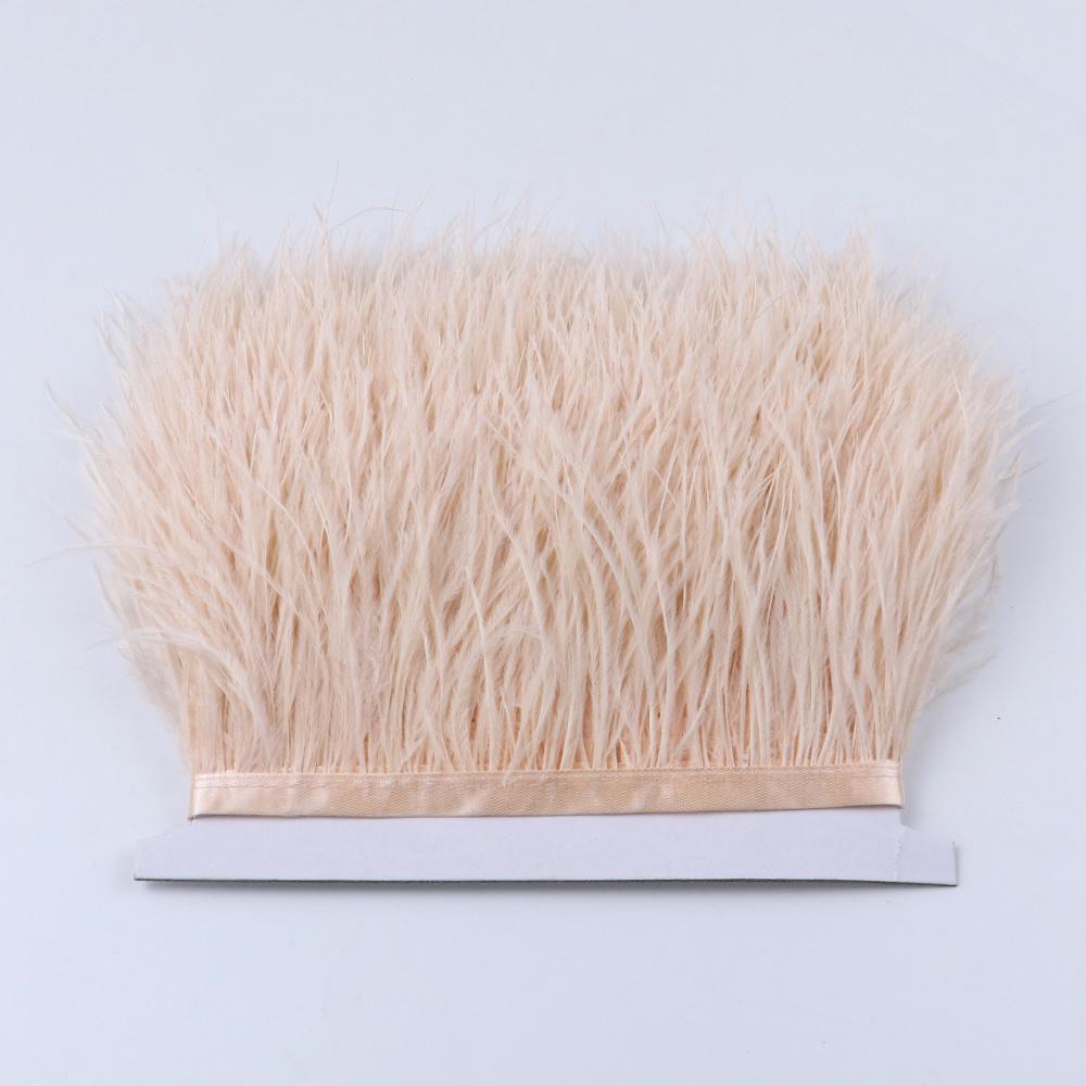 1Meter Colorful Real Ostrich Feather Trims Ribbon 8-10cm White Plumes for Party Dress Clothing Decoration Sewing Feathers Crafts