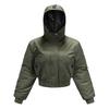 Women 'S Cotton -Padded Hooded Work Coat Women 'S Fashion Loose Long -Sleeved Short Jacket Casual Cotton -Padded Clothes
