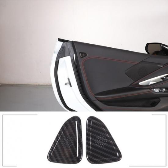 Carbon fiber ABS Door Litter Speaker Panel Trim Cover Fits C8 Corvette -2025