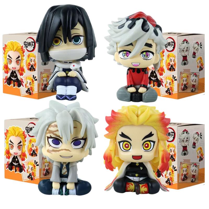 4pcs/set Anime Demon Slayer Action Figure Douma/Shinazugawa Sanemi/Rengoku Kyoujurou/Iguro Obanai Desktop Model Figure Toys Gift