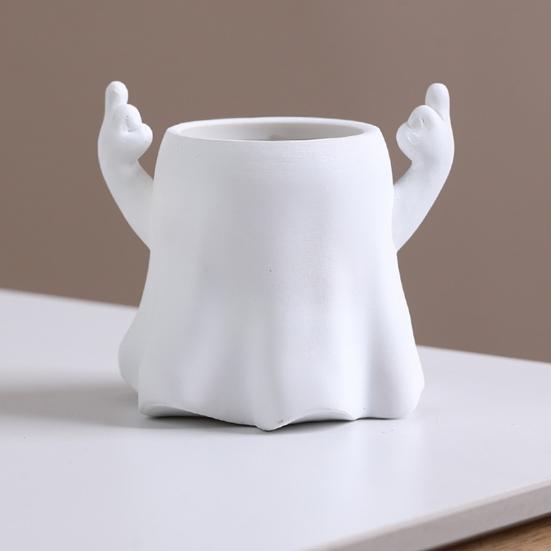 Ghost Flower Pot Succulents Planter with Ghost Plant Pot for Hole Resin Flip-off Home Office