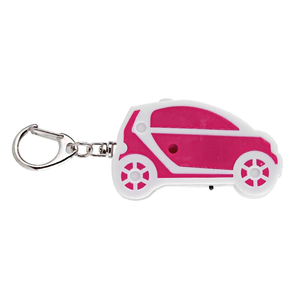 LED Anti Lost Key Finder Locator Alarm Keychain Whistle Beep Sound Control(Pink White)
