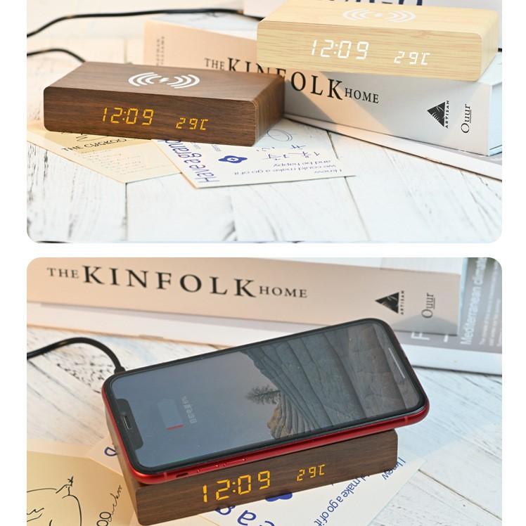 Wireless Charging Alarm Clock With 3-level Brightness Led Display  Digital Alarm Clock For Bedroom, Apartment & Desk | Easy Snooz