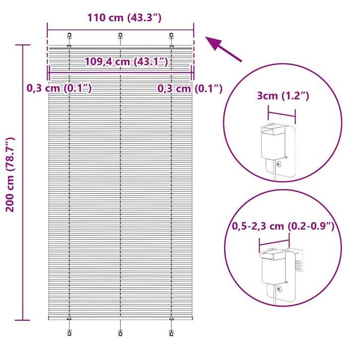VidaXL Store Plissé Anthracite 110x200 Cm Largeur Du Tissu 109,4 Cm, Window Pleated Blind, Accordion Blind, Pleated Blind 4015111
