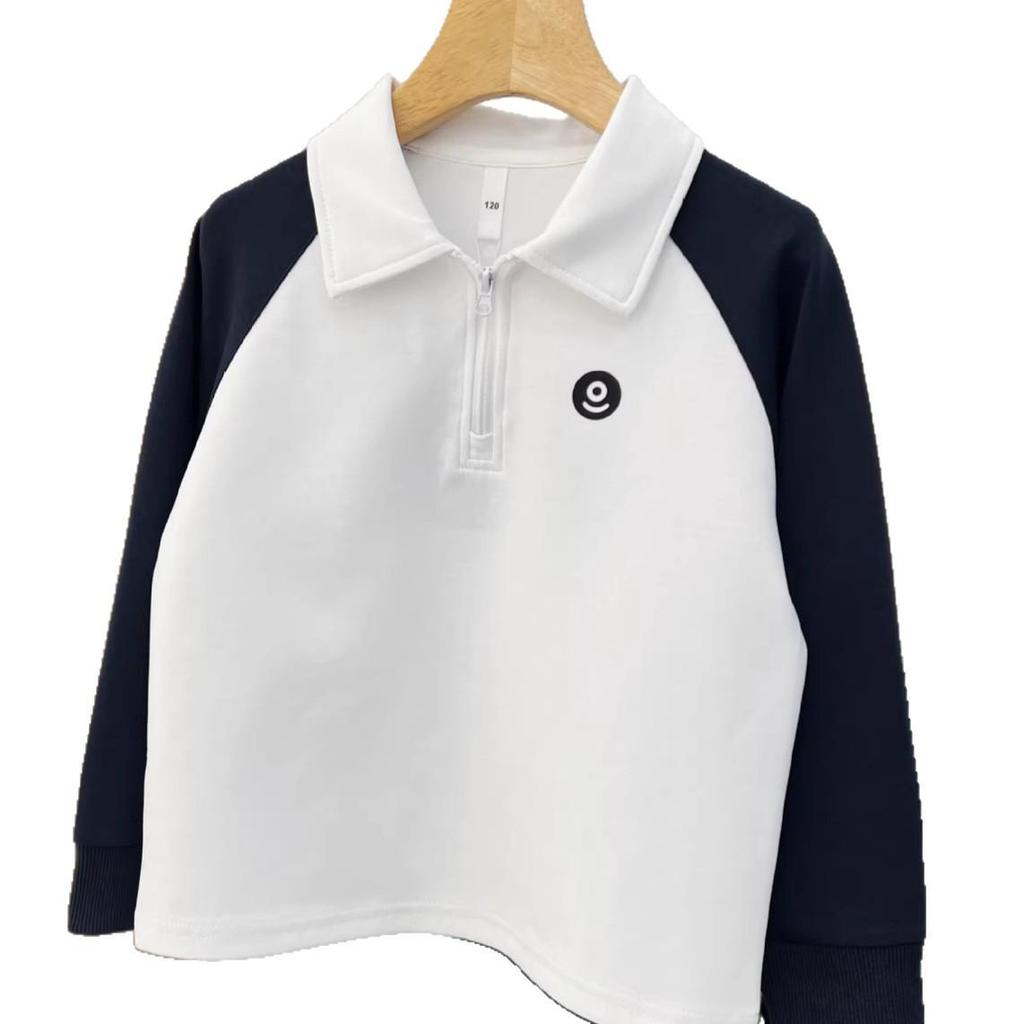 Kids' 2026 Spring/Autumn High-Neck Raglan Polo Hoodie