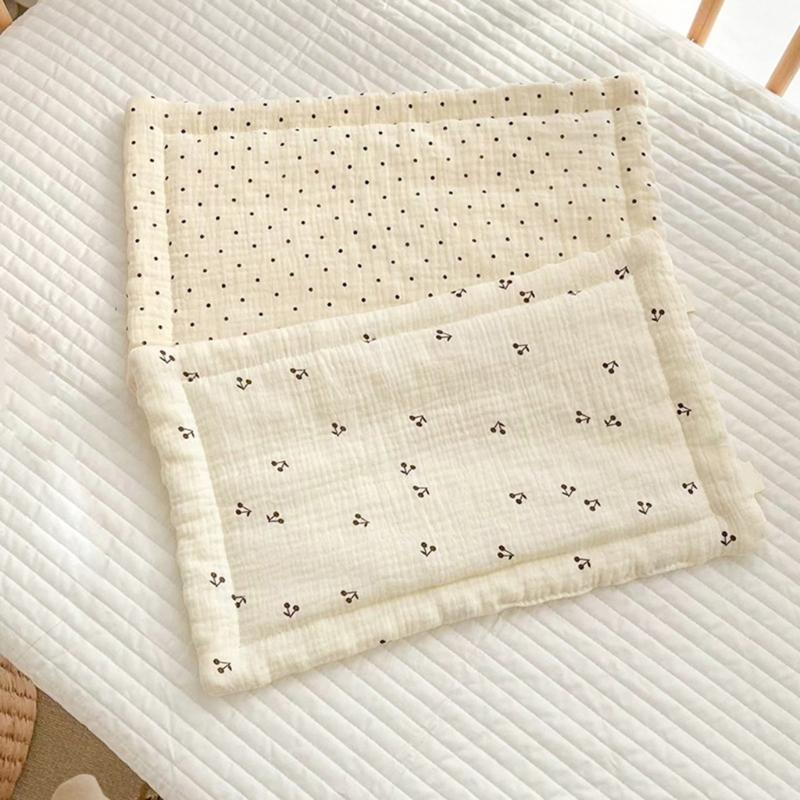 Infant Pillow for Newborns Cotton Baby Crib Accessory Nursery Decors Breastfeeding Support Cushion with Dotted Backing