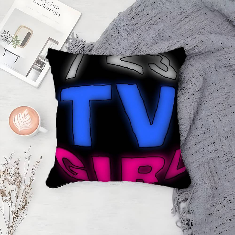 Hot T-TV Girl-MT Who Really Cares Pillow Case Printing Pillowcase Living Room Sofa Cushion Cover Bedroom Room Decor