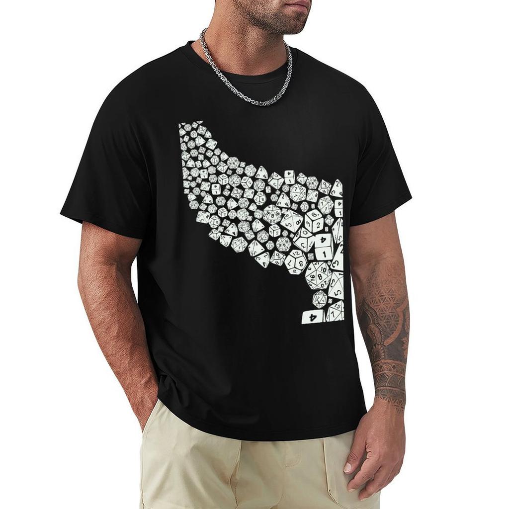 Würfel verschütten T-Shirt Jungen Tierdruck Anime-Sachen Baggy-Shirts Herren Vintage-T-Shirts