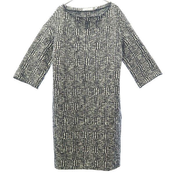 Marella Overall Handle Five-quarter Sleeve Wool Blend Knee-length Dress Women Used