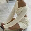 Backless Lace-Up Satin Mini Dress Women's Long Sleeve Elegant Fashion Bandage Sexy Dress Ladies Hollow Out Party Dress Ne