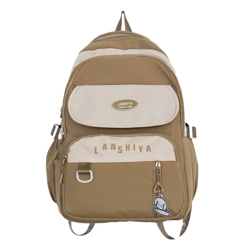 Korean Version of Simple Primary School Schoolbag Female Junior High School High School Light Leisure Backpack Outdoor Travel Large Capacity Backpack