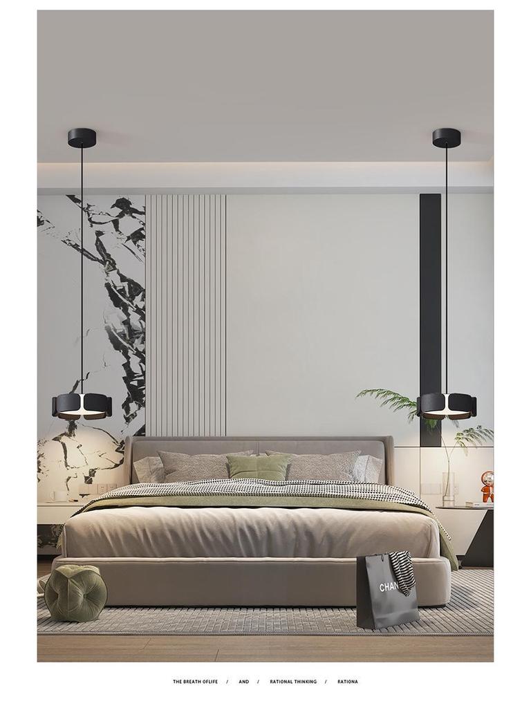 Italian Minimalist Bedside Pendant Light 2025 - Adjustable Height, Atmospheric Design for Bedroom or Entrance Room