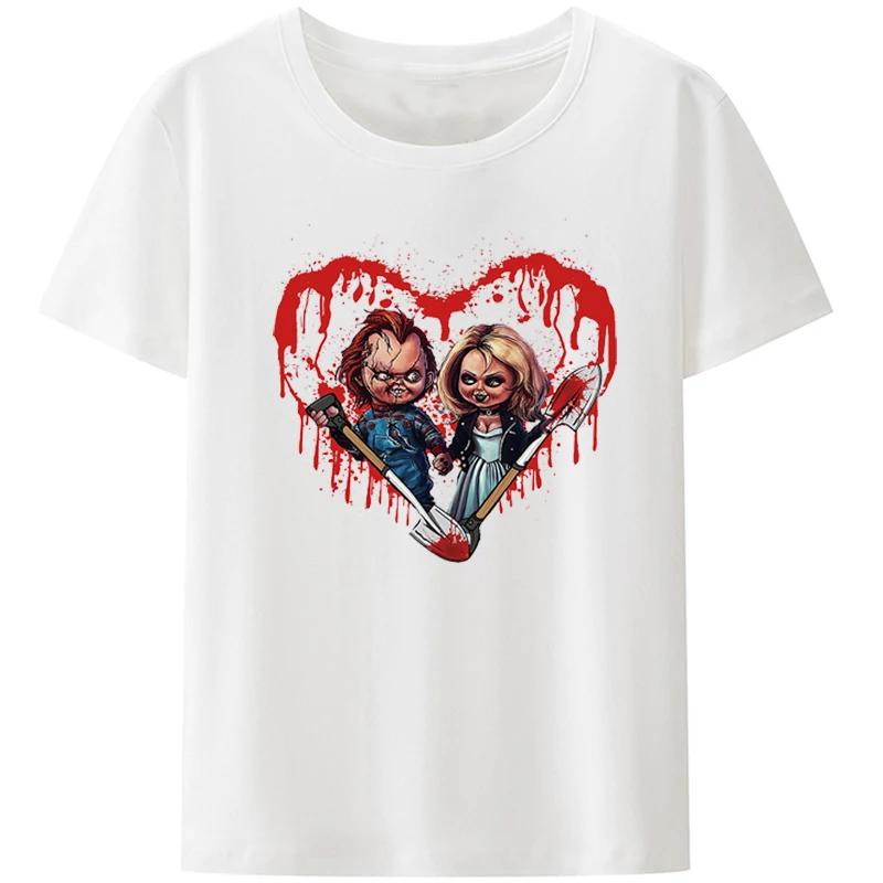 Child's Play Chuck Women's Top T-shirt Doll Murder Vintage T-shirt Harajuku Round Neck T-shirt Pure Unique Top