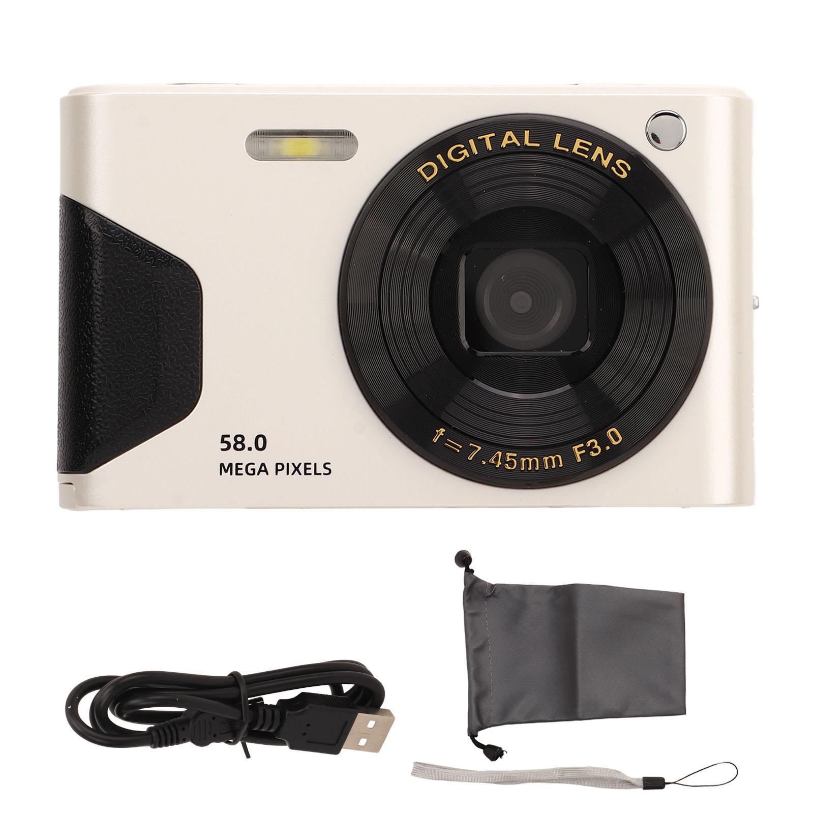 

58MP Pixel Digital Camera 4K HD Smart Camera Timing Photo Face Recognition Auto Focus Camera with білий