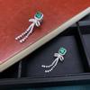 Gica Gema Emerald Earrings With Diamond 925 Sterling Silver Unique Design Romantic Fine Earrings Jewelry Wedding Party Gifts New Trend 40mm