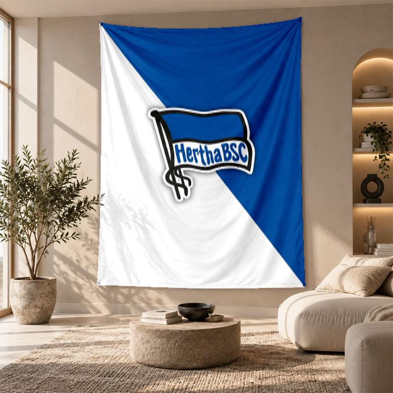 Decorative Tapestry,hertha bsc FC Printed Wall Art, Lightweight Wall Hanging For Bedroom Background