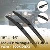 Car Wiper Blade Natural Rubber 16"+16" 1996- For JEEP Wrangler JL Convertible TJ JK JL SUV Front Windscreen Cars Accessories