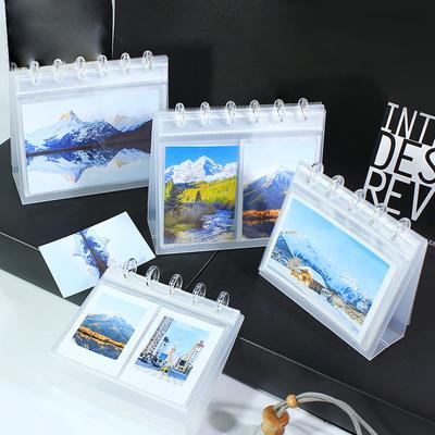 New Transparent Desktop Photo Album 3inch/4inch DIY Photocard Holder Decor Simplicity Idol Card Picture Display Ornament