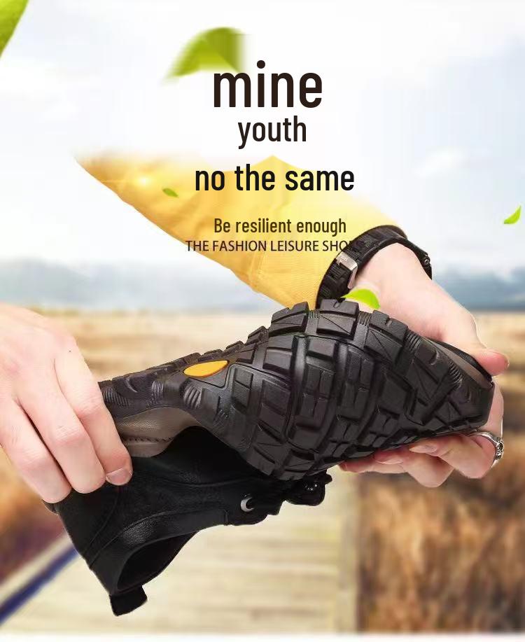 2025 Pantofi Casual Britanici din Piele pentru Bărbați Mărimi Mari - Antiderapanți pentru Drumeții în Aer Liber