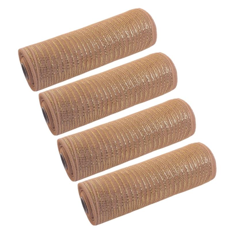 4 Rolls Durable Plastic Mesh Ribbon for Christmas Tree Decoration Perfect for DIY Projects and Festival Home Decors