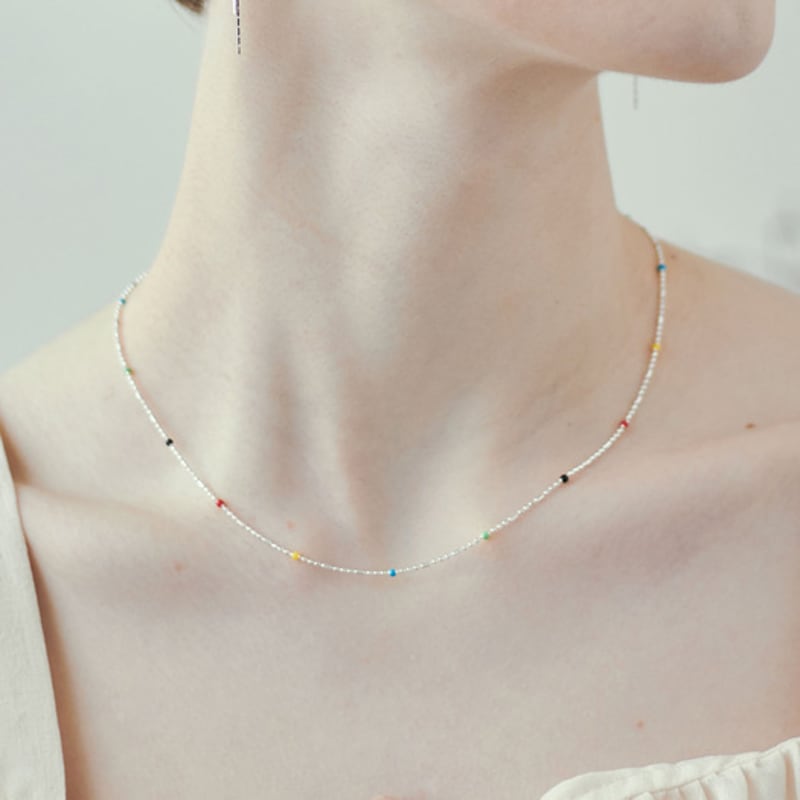 

Charmy silver jelly bean-necklace Silver