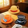 Cartoon Keramik Kaffeetasse und Untertasse Kreative Melone Tasse Auf dem Kopf Reliefbemalt Frühstückstasse Milch Saft Wasser Tasse
