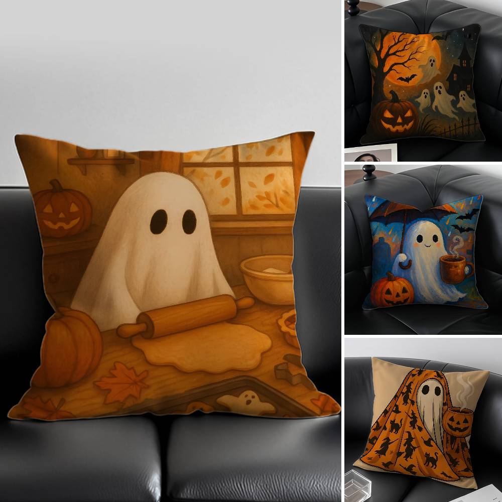 Halloween Cute Pillow Case Anti-dustmite Invisible Zipper Sofa Bed