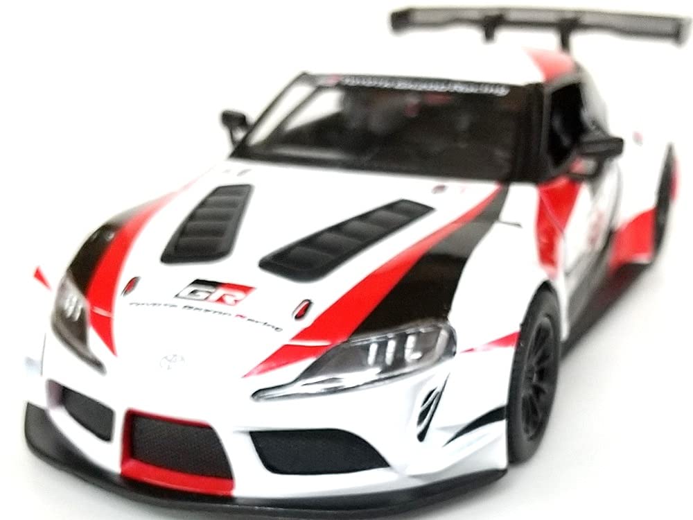 Kinsmart Toyota GR Supra Racing Concept scale diecast model car in white 1/36 (pull-back car)