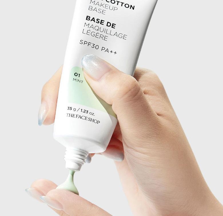 The Face Shop Air Cotton Makeup Base SPF30 – Tone Correcting Primer (Lavender / Mint, 35g)