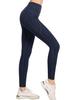 Yvette Yoga Pants with Denim Cropped Sports Size Navy Women's High-Waisted Pockets, Print, Cover, Compression, Length, Yoga, Running, Gym, Tights,