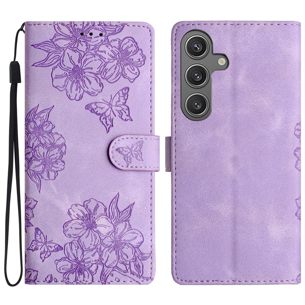 For Samsung Galaxy A36 5G Case Butterfly Flower Pattern Skin-Touch Leather Phone Cover