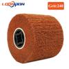 Non-woven Nylon Abrasive Flap Wheel Brush Wire Drawing Polishing Burnishing Drum Wheel for Stainless Steel 120x20x100mm 1pc